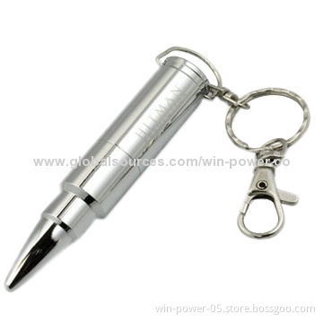Promotional USB Drive, Bullet-shaped, Full Capacity Can Pass H2 Test, 100 Pieces MOQ